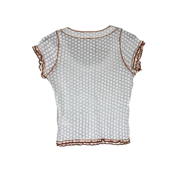 Free People Garner Tee in White semi sheer SZ XS‎ - Picture 4 of 8